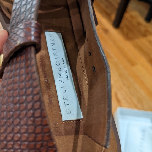 Stella McCartney Faux Croc Buckle Flat Sandals Brown 7.5 - Picture 4 of 8